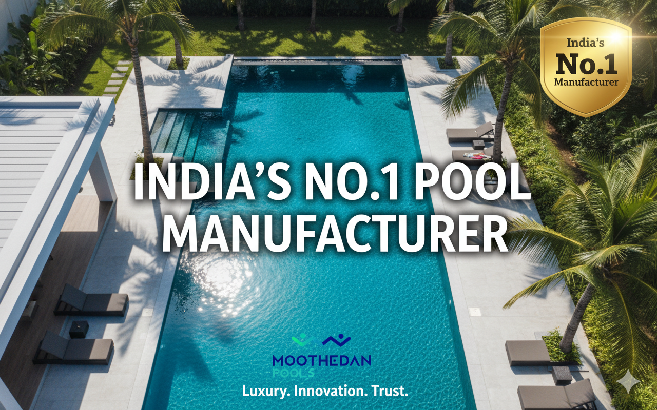 Swimming pool portfolio — 500+ pools built across India by Moothedan Projects & Pools