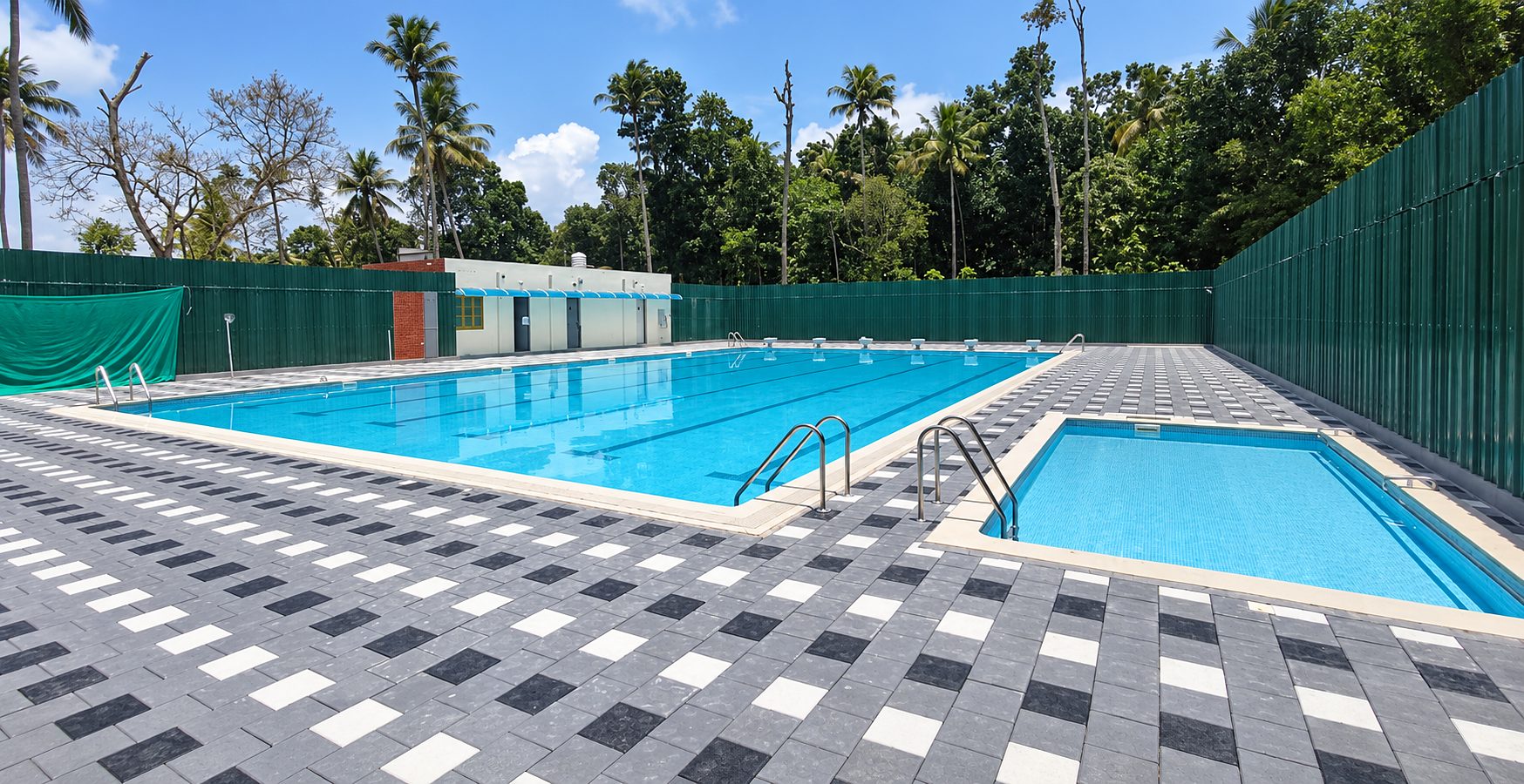 25 x 15 m competition pool at Shine, Chathannur, by Moothedan