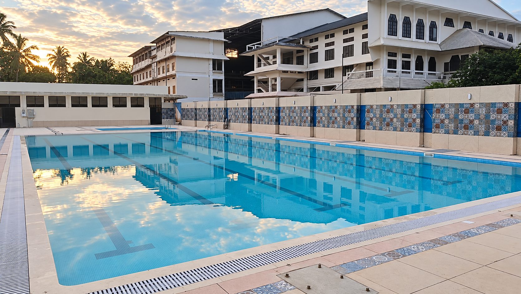 25 x 12 m competition pool at St. Joseph, built by Moothedan Pools