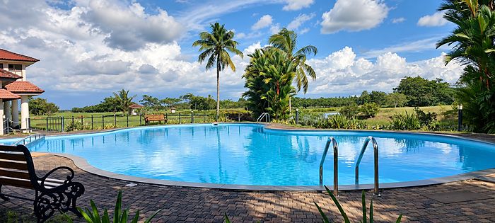 CIAL Golf House pool, Cochin International Airport, by Moothedan