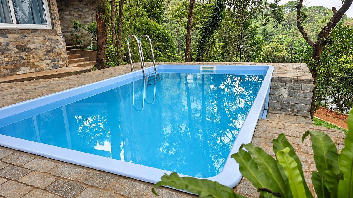 Readymade FRP pool installed for actress Anu Sithara by Moothedan